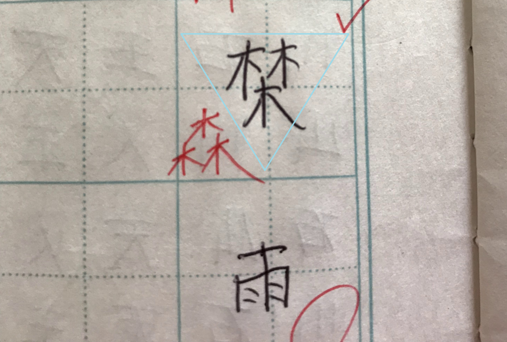 漢字の「森」が逆三角形